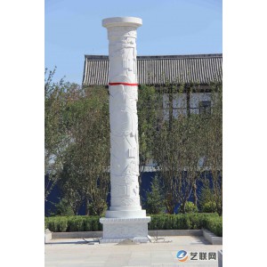 石雕漢白玉騰柱